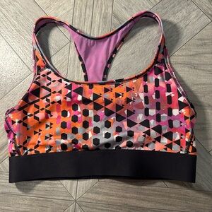 Victoria's Secret Pink and Orange Geometric Sports Bra